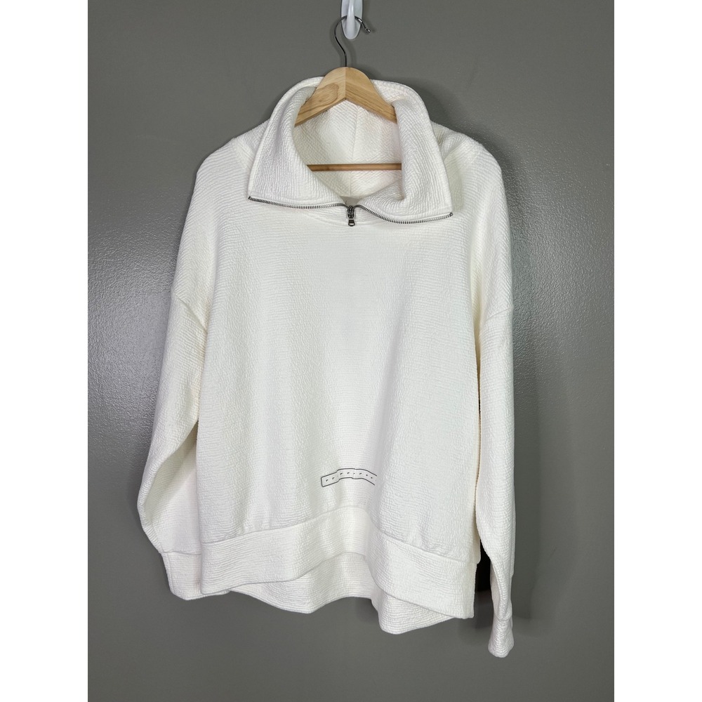 Calia elevated zip pullover cloud cover Ute white athletic shirt large sporty